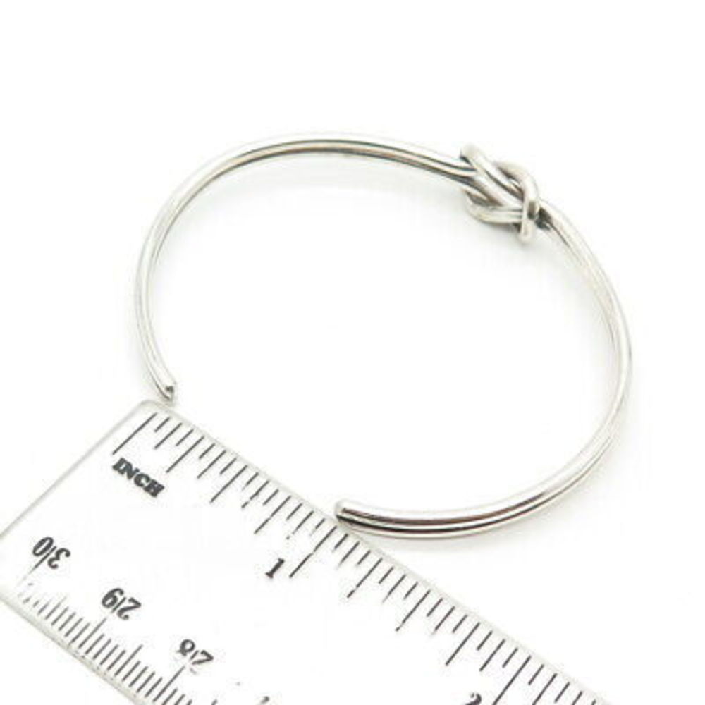 925 Sterling Silver Vintage Knot Adjustable Cudd Bracelet 6.5" - Picture 2 of 8